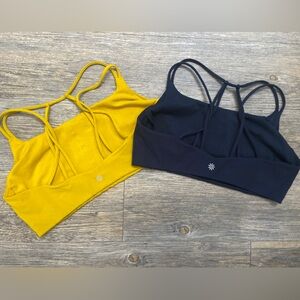 Athleta Breathe In Bra Powervita Size Large Athleisure Yoga Strappy Bundle of 2